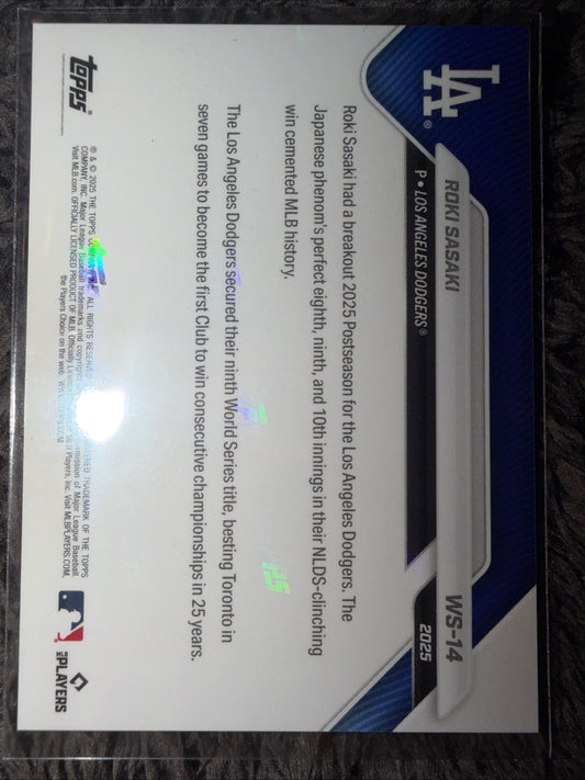 Roki Sasaki (RC) 2025 Topps Now - World Series Card #WS-14